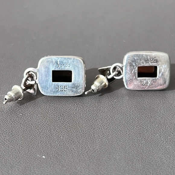 Sarda handcrafted gemstone earrings 925 silver - Picture 3 of 6